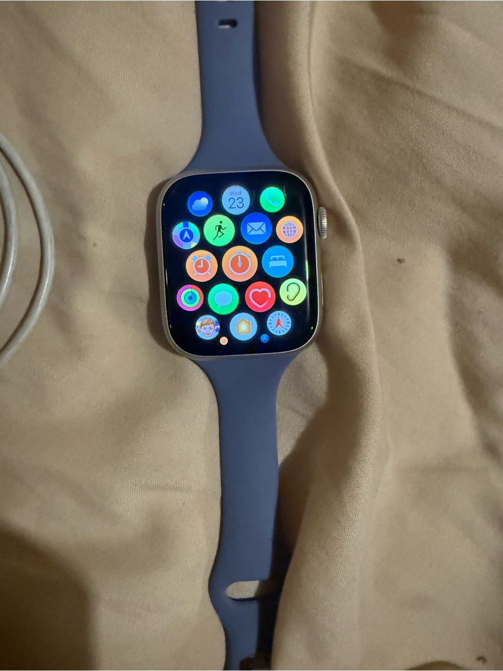 Apple Watch Series 8 with Blue Silicone Band